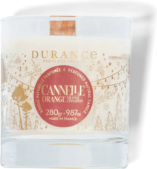 Durance Handmade Christmas Lumânare Aromatice Portocaliu Scorțișoară Fitil Din Lemn + 50h 280g