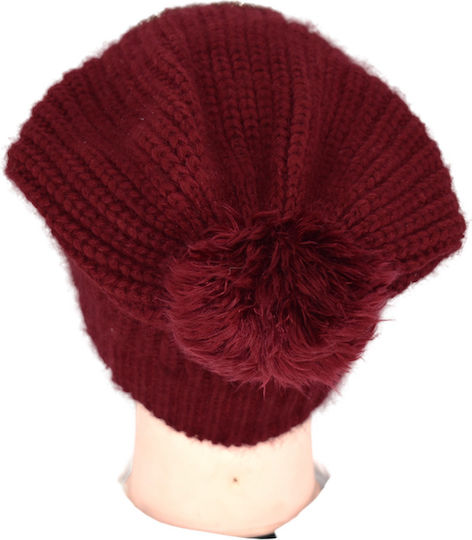 Beanie Frauen Beanie Gestrickt in Burgundisch Farbe