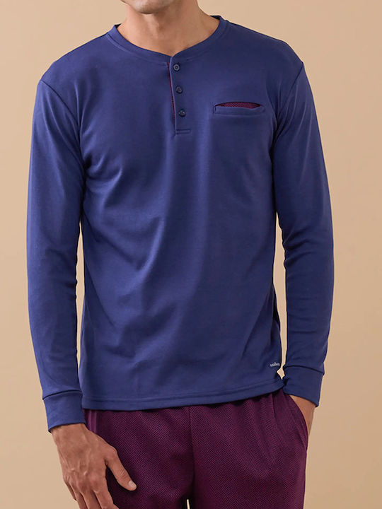 Noidinotte Men's Winter Pajamas Set Blue