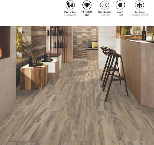 LV Granito Placă Perete În aer liber Porțelanat Mat 120x20cm Natural