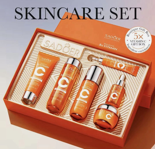 Sadoer 5x Vitamin C Hautpflege-Set für Aufhellung Anti-Aging & Feuchtigkeitsspendend 6Menge