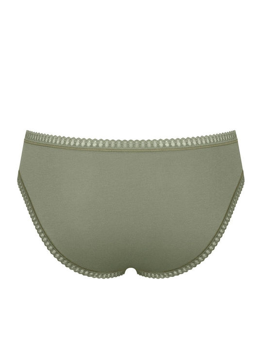 Βαμβακερά Femei Slip 3Pack cu Dantelă Khaki, Navy, Printed