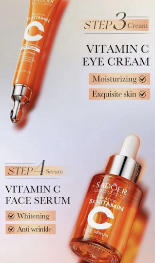 Sadoer 5x Vitamin C Hautpflege-Set für Aufhellung Anti-Aging & Feuchtigkeitsspendend 6Menge