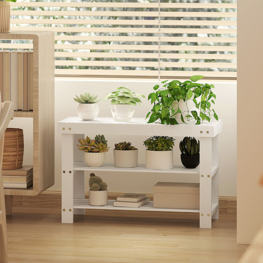 Entry Furniture with Shoe Rack & Bench White 70x28x45cm