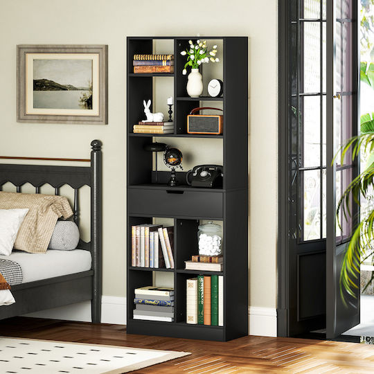 Bookcase Black 60x26x158cm