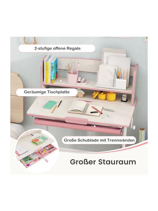 Kids Desk made of Melamine Pink 80x51x104cm