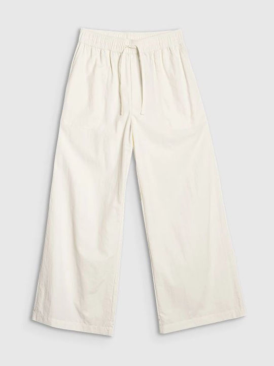 Damen Stoff Hose in Lockere Passform Ecru