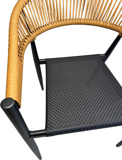 Replacement Fabric Black Perforated Outdoor Armchairs Garden Chairs T88064 66x58.5cm