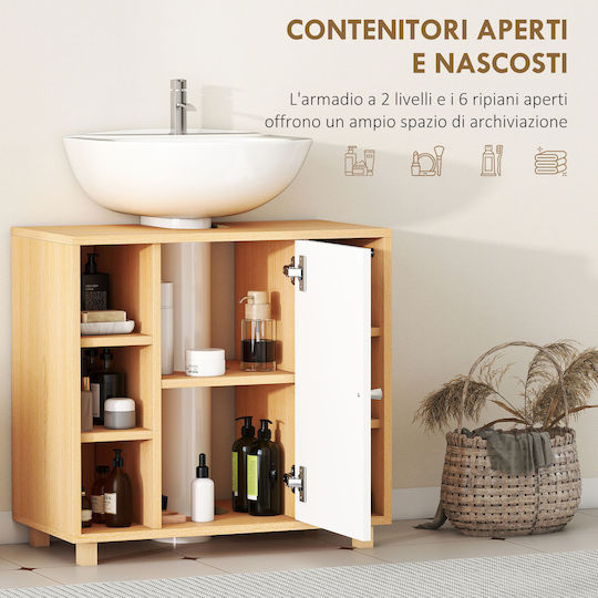HomCom Countertop with Sink L60xW57xH33cm White