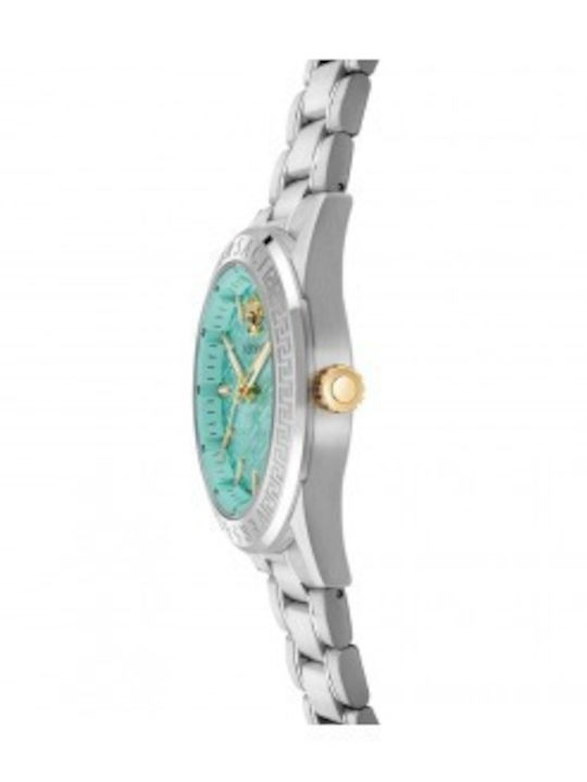 Versace V-code Herrenuhr Batterie mit Silber Metallarmband