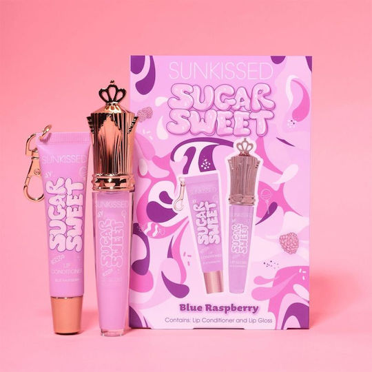 Sunkissed Sugar Sweet Lip Duo Blue Raspberry Scent Lip Gloss & Lip Conditioner Set Su31929