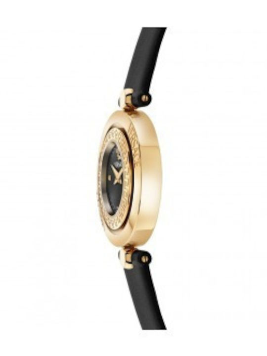 Versace Eon Lady Γυναικείο Ρολόι Μπαταρίας με Μαύρο Δερμάτινο Λουράκι