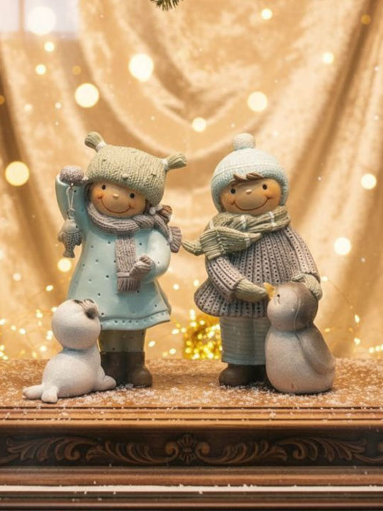 +Efo Christmas Plastic Figure Toddler Blue Length 8cm 2pcs