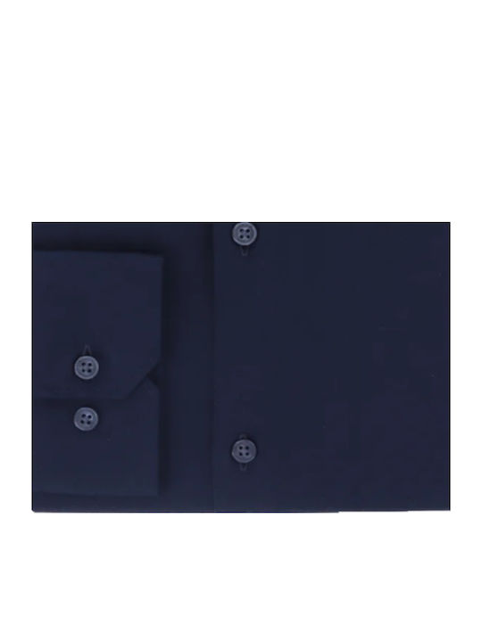 Langärmlig Baumwolle Hemd Blue