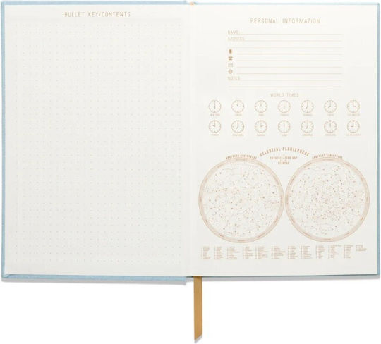 Designworks Arch Hard Cover Diary Bullet 80 Sheets with White Pages with Hard Cover Blue