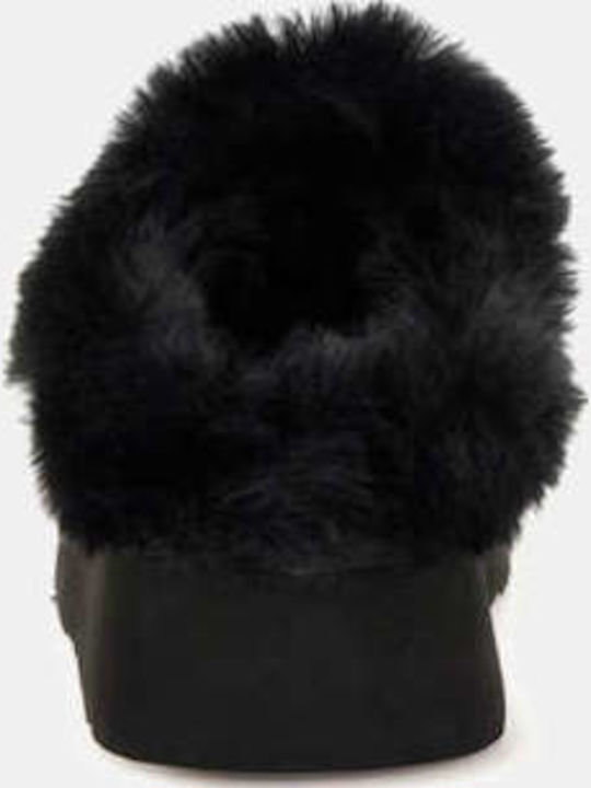 Mules with Chunky Heel in Black Color