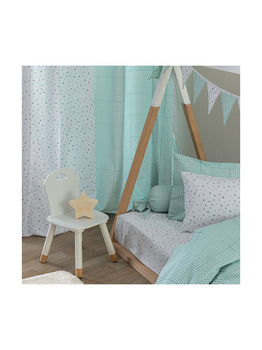 Palamaiki Curtain with Tab Top Bon Bon Turquoise 170x270cm