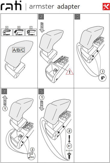 Rati Armster Car Armrest Mount Universal Ford Focus 2015-2017 Black