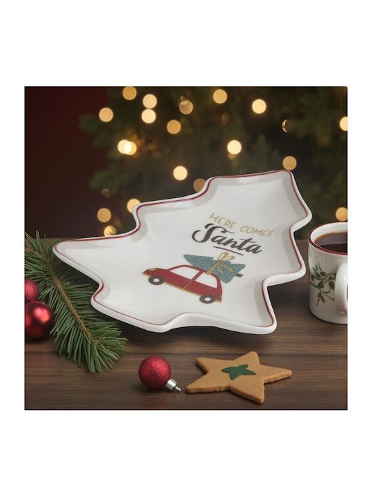 Click Christmas Platter Porcelain Multicolored L21xW18xH2cm.