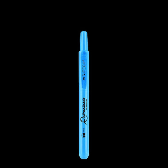 Writech Μαρκαδόρος Υπογράμμισης Κουμπί Πλακέ 1-4mm Retractable Neon Blue 545724