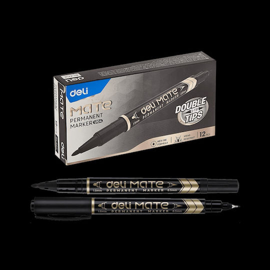 Deli Permanentmarker Black 12Stück