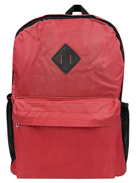 24home.gr School Backpack for Junior High-High School with Water Bottle Holder Red 31 x 13 x 41cm