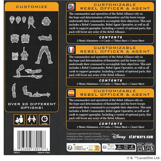 Star Wars Legion Customizable Rebel Officer & Agent En De Sp Fr