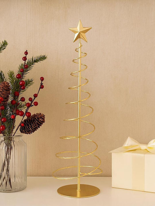 cu lumină LED Decorațiune de Crăciun Metalic Braduleț 60cm. Auriu