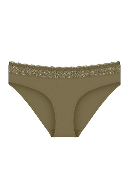 Women's Slip with Lace Olive