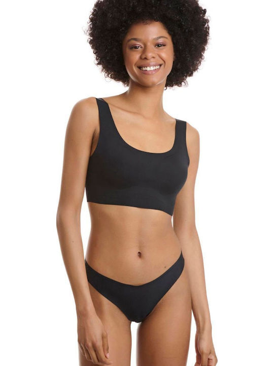 Damen Zeichenfolge 2Pack Nahtlos Schwarz