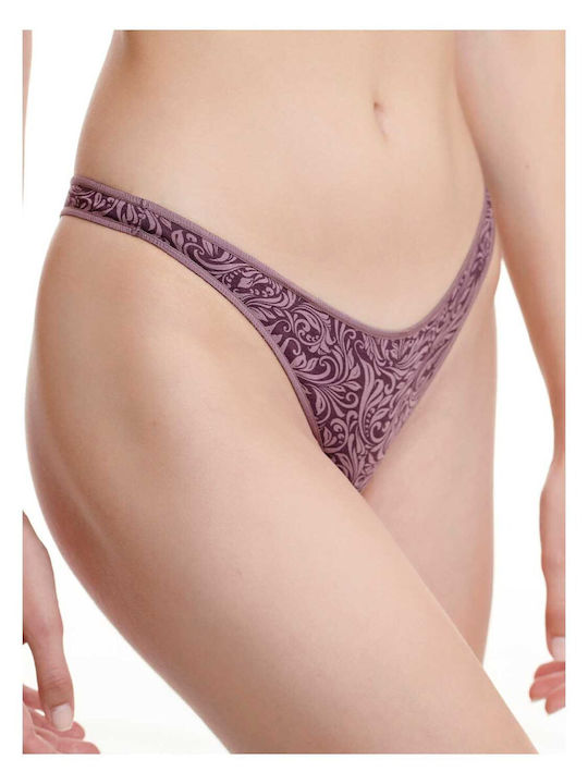 Bamboo Women's String 2Pack Purple