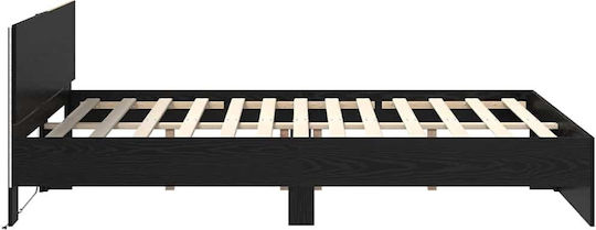 Легло Куинсайз Дървено Black Beech с Ламели за Матрак 160x200см