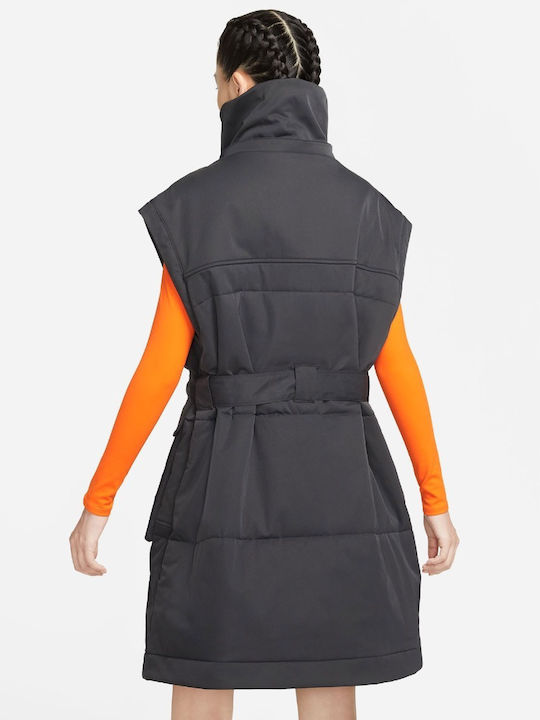 W J 23E Γυναικείο Μπουφάν Παρκά για Χειμώνα Μαύρο