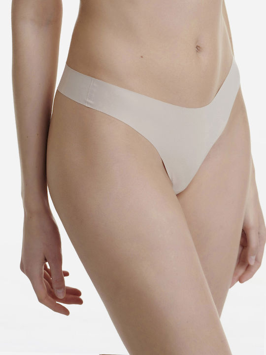 Damen Zeichenfolge 2Pack Nahtlos Beige