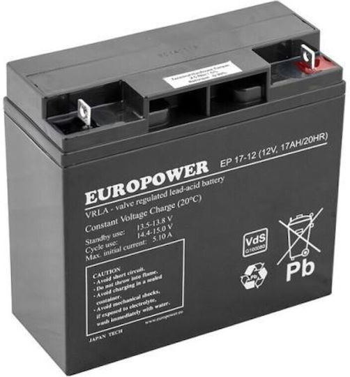 Europower Батерия UPS с Капацитет 17Ах и Напрежение 12V 1бр