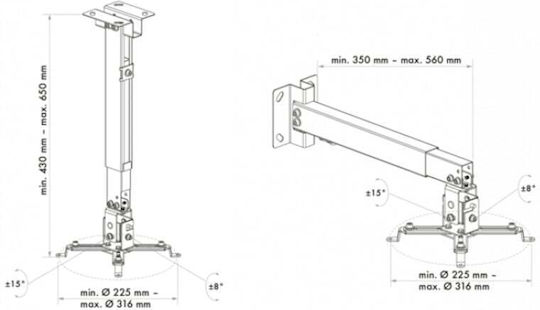 Schwaiger Βάση Projector Τοίχου LWH310WD με Μέγιστο Φορτίο 20kg Λευκή