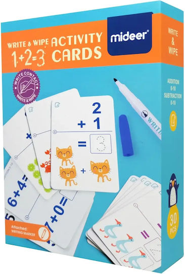 Mideer Write & Wipe Math Cards – Επαναχρησιμοποιούμενες Εκπαιδευτικές Κάρτες Μαθηματικών 3+ Ετών