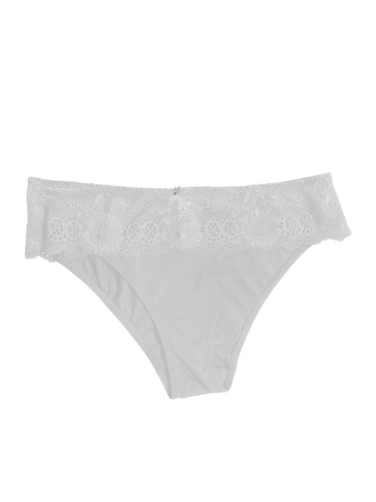 Damen Slip mit Spitze Weiß