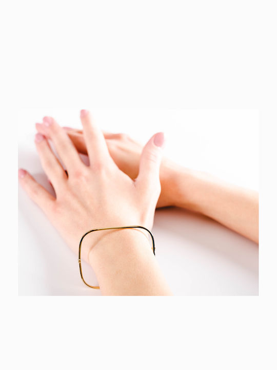 Lunaorocreations Women's Bracelet Handcuff Square Yellow Gold 14K Small