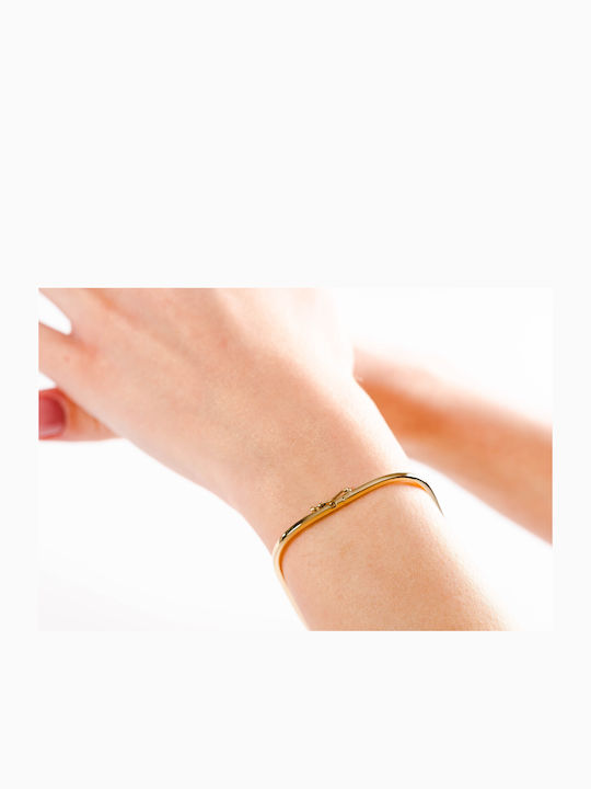 Lunaorocreations Women's Bracelet Handcuff Square Yellow Gold 14K Small