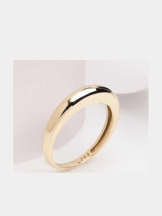 Lunaorocreations Women's Dome Ring Yellow Gold 14K