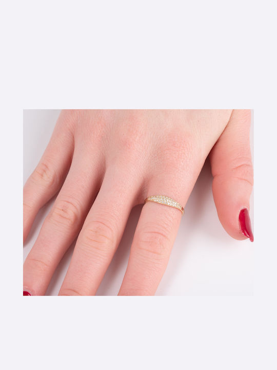 Lunaorocreations Damenring Zirkon Steine Gelbes Gold 14 Karat