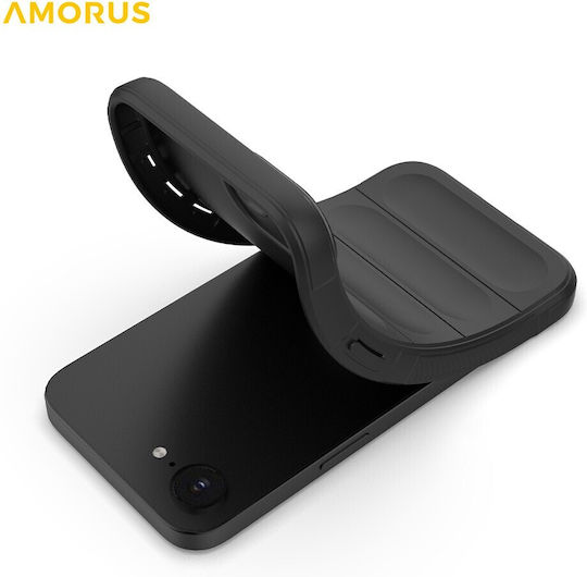 Amorus Back Cover Σιλικόνης Μαύρο (Poco F7)