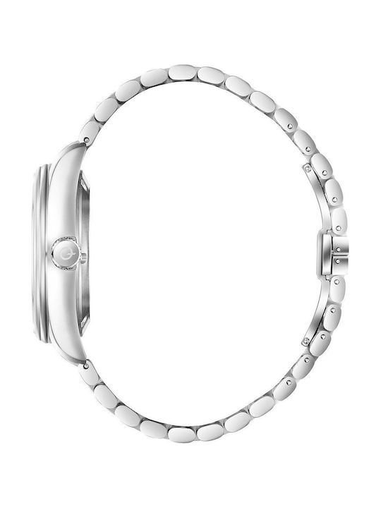 Quantum Ανδρικό Ρολόι 41mm Αυτόματο με Ασημί Μεταλλικό Μπρασελέ