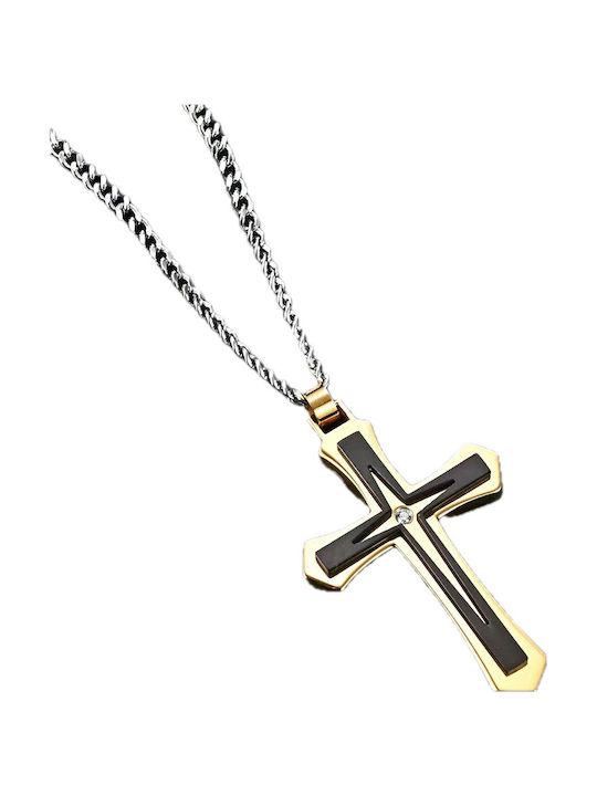 Legend Accessories Ατσάλινος Σταυρός Επιχρυσωμένος