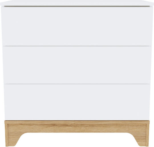 Baby Dresser with 3 Drawers White 90x50x89cm