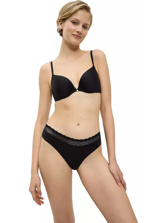Feel Modal Tai Women's Slip with Lace Black