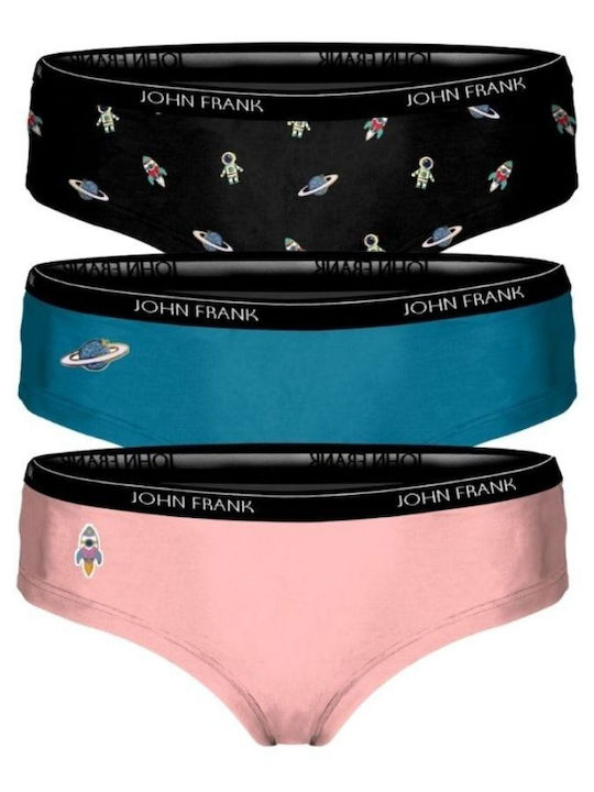 Good Vibes Βαμβακερά Femei Slip 3Pack Roz/Marine/Marine/Teal