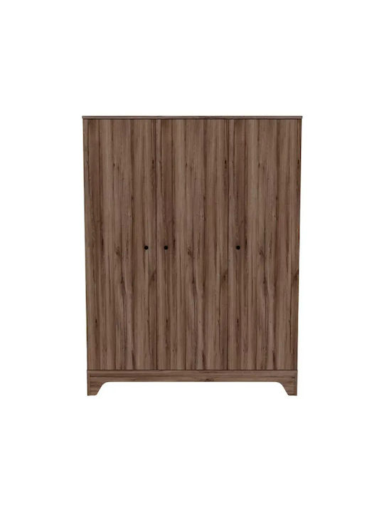Τρίφυλλη Ντουλάπα Καφέ 135x50x177cm Τρίφυλλη Ντουλάπα Καφέ 135x50x177cm