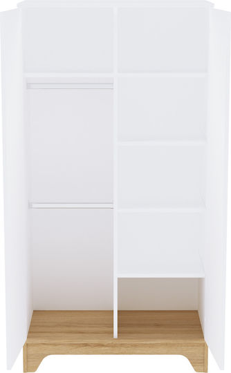 Δίφυλλη Ντουλάπα Λευκή 90x50x177cm
